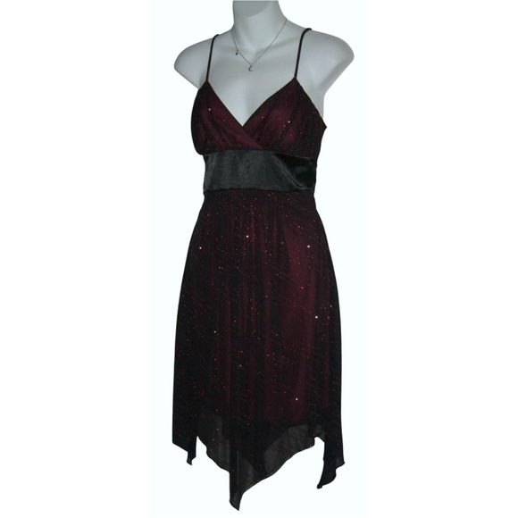 Taboo Dress Vintage 90's Black Red Mesh Glitter Fairy Goth Whimsigoth y2k Witchy - Picture 4 of 12